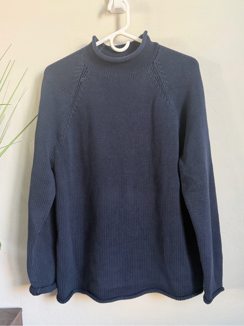 J.Crew Rollneck Sweater Navy Cotton Size Small NWT Repaired Shoulder